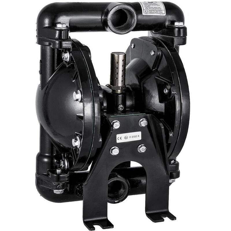 VEVOR Air-Operated Double Diaphragm Pump 1 in. Inlet Outlet Nitrile Diaphragm Aluminum 35 GPM Max 120PSI 275.6 ft. Head Lift - YBGMBQBY4-25L0001V0