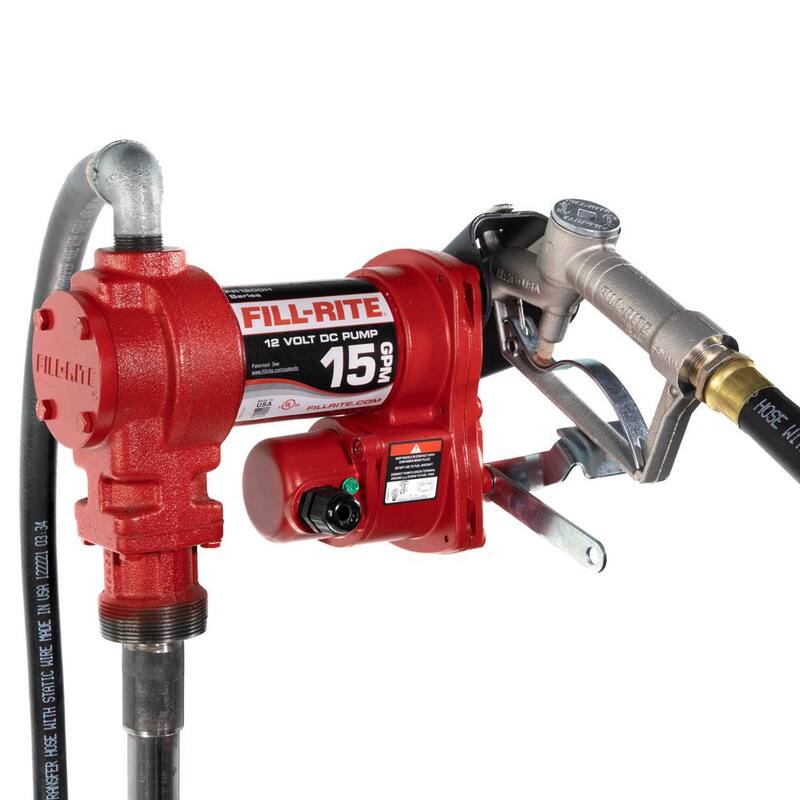 FILL-RITE 12-Volt 15 GPM 1/4 HP Fuel Transfer Pump (Manual Nozzle Package) - FR1210H
