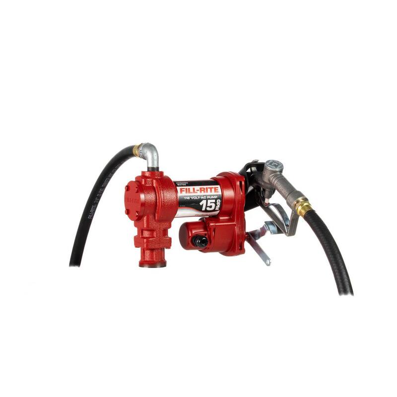FILL-RITE 115-Volt 15 GPM 1/6 HP Fuel Transfer Pump (Manual Nozzle Package) - FR610H