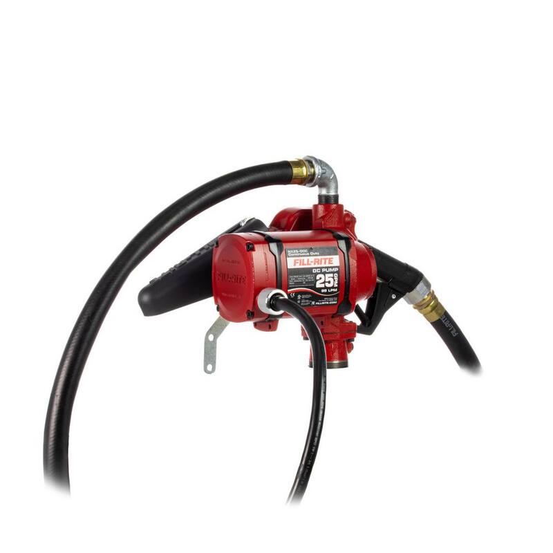 FILL-RITE 12-Volt /24-Volt 25 GPM 1/3 HP Nextec Fuel Transfer Pump w/Discharge Hose Power Cord and Automatic Nozzle (Bung Mount) - NX25-DDCNB-AA