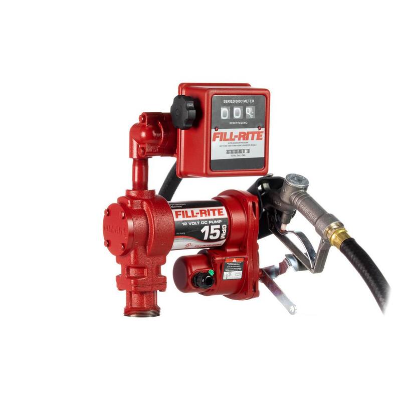 FILL-RITE 12-Volt 15 GPM 1/4 HP Fuel Transfer Pump (Mechanical Meter Package) - FR1211H