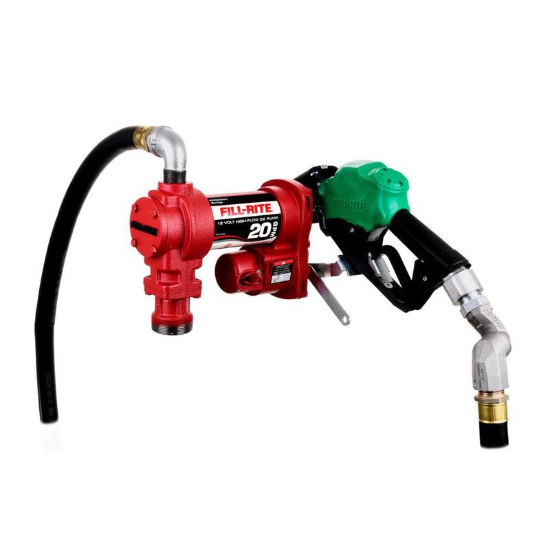 FILL-RITE 12-Volt 20 GPM 1/4 HP Fuel Transfer Pump (Auto Nozzle with Swivel Package) - FR4220HDSQ