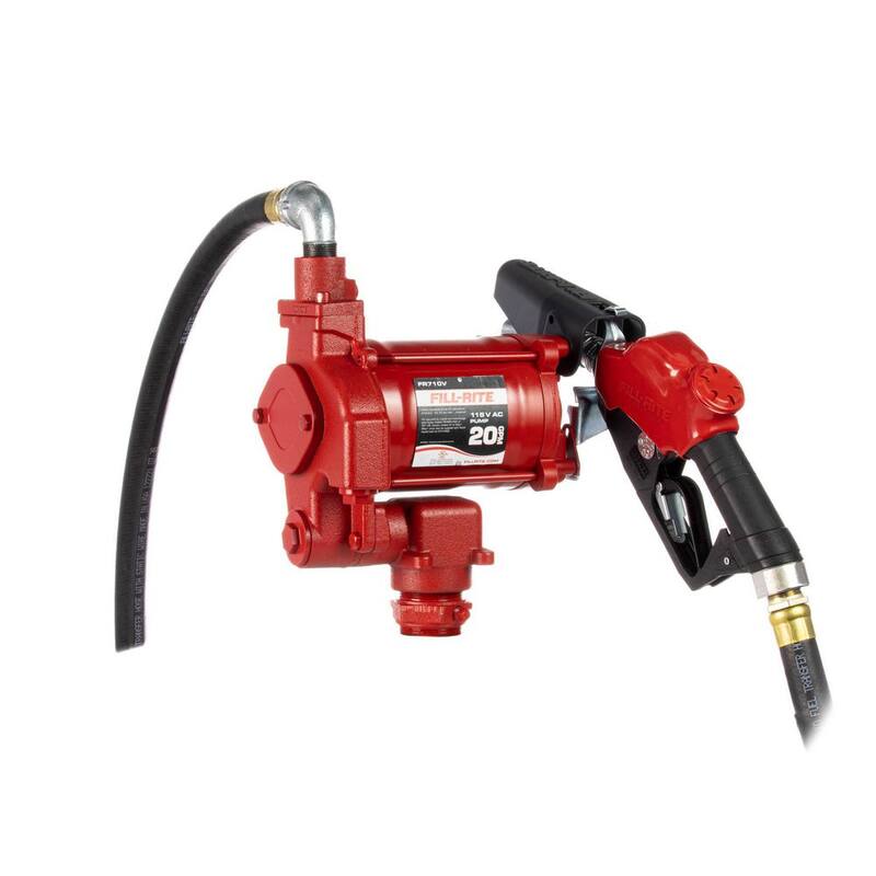 FILL-RITE 1/3 HP 115-Volt 20 GPM Fuel Transfer Pump with Discharge Hose and Automatic Nozzle - FR710VB