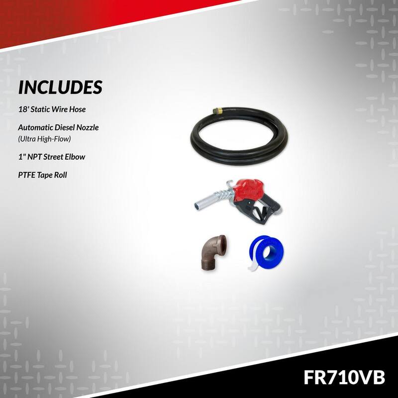 FILL-RITE 1/3 HP 115-Volt 20 GPM Fuel Transfer Pump with Discharge Hose and Automatic Nozzle - FR710VB