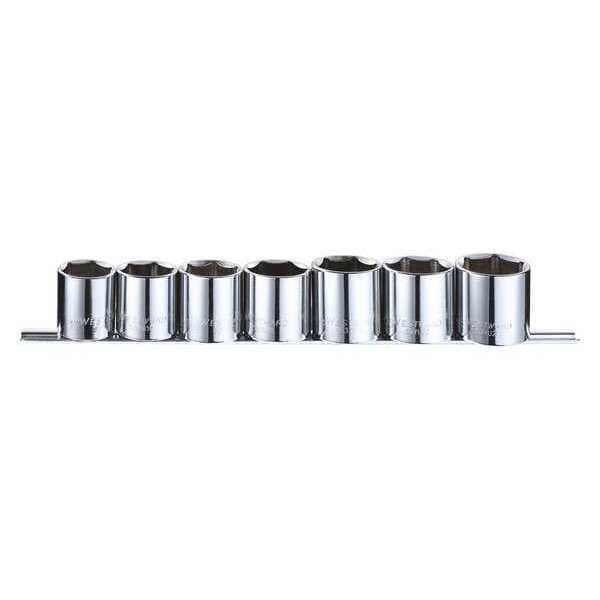Westward 1/2" Drive Socket Set SAE 7 Pieces 1 in to 1 3/8 in , Chrome - 53PN58