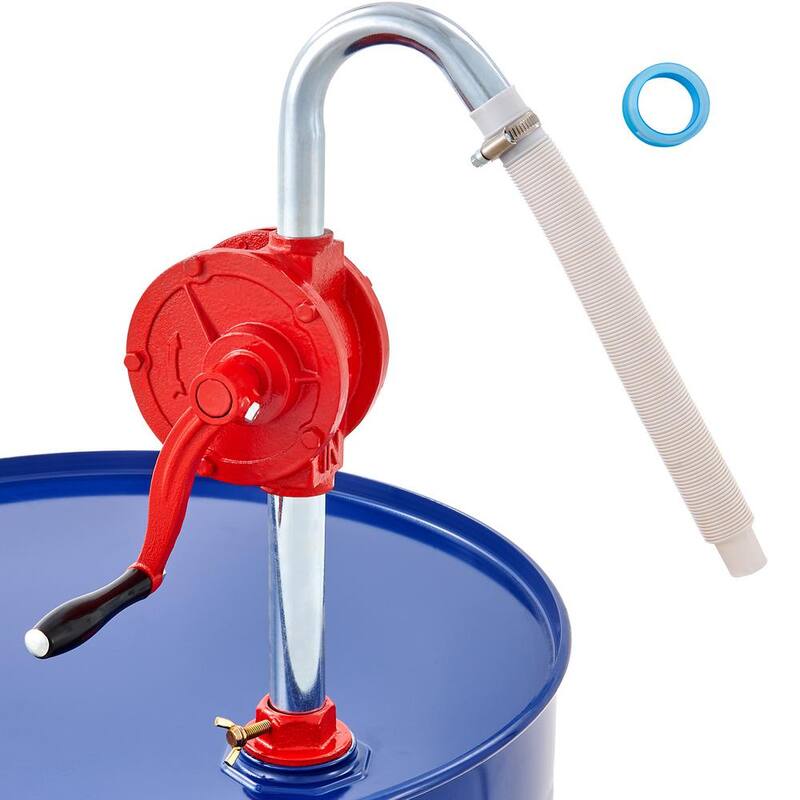 VEVOR 5 gal. - 55 gal. Drum Pump Rotary Barrel Pump 5 GPM Flow with 3-Section Suction Tube Assembly and Hose - SDTBSYSZT6555MF35V0