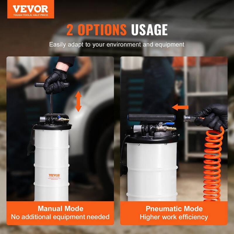 VEVOR Fluid Extractor, 1.74 gal. (6.5 Liters), Pneumatic Oil Changer Vacuum Fluid Extractor with Dipstick and Suction Hose - SDCYQ7LQD20083X6NV0-802