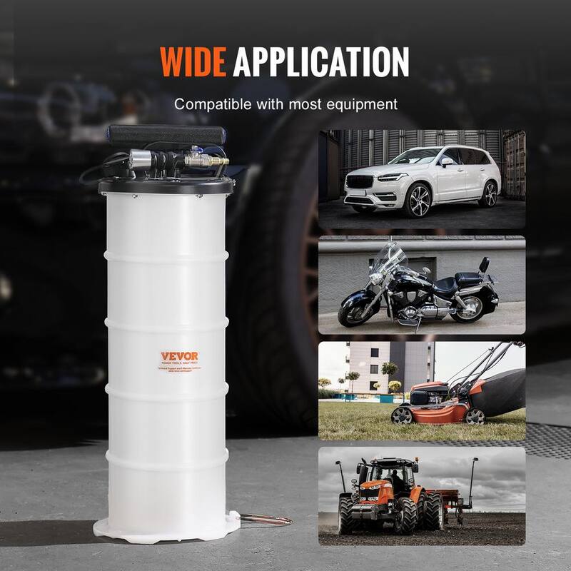 VEVOR Fluid Extractor, 1.74 gal. (6.5 Liters), Pneumatic Oil Changer Vacuum Fluid Extractor with Dipstick and Suction Hose - SDCYQ7LQD20083X6NV0-802