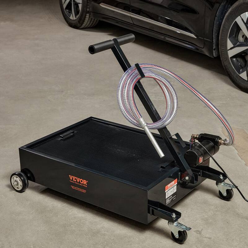 VEVOR 15 Gal. Oil Drain Pan w/180 Watt Electric Pump Oil Change Pan w/8.2 ft. Hose and Folding Handle for Trucks, RVs - DDQCPYPH15GALMBSSV9