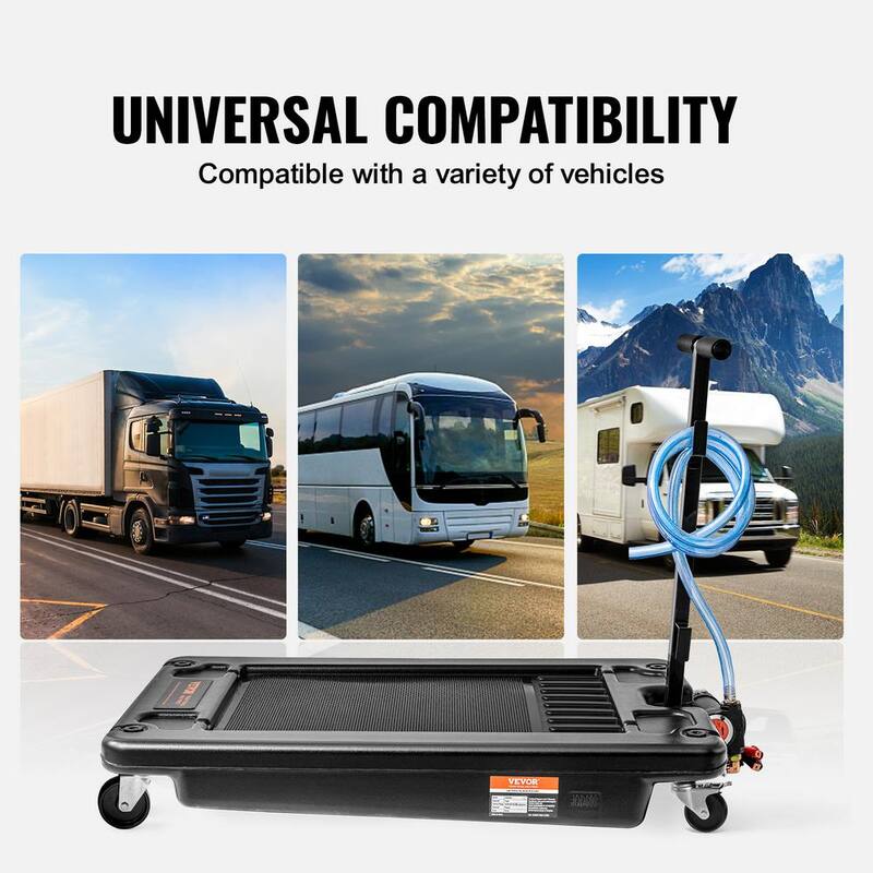 VEVOR 15 Gal. Oil Drain Pan w/180 Watt Electric Pump Oil Change Pan w/8.2 ft. Hose and Folding Handle for Trucks, RVs - DDQCPYPH15GALMBSSV9