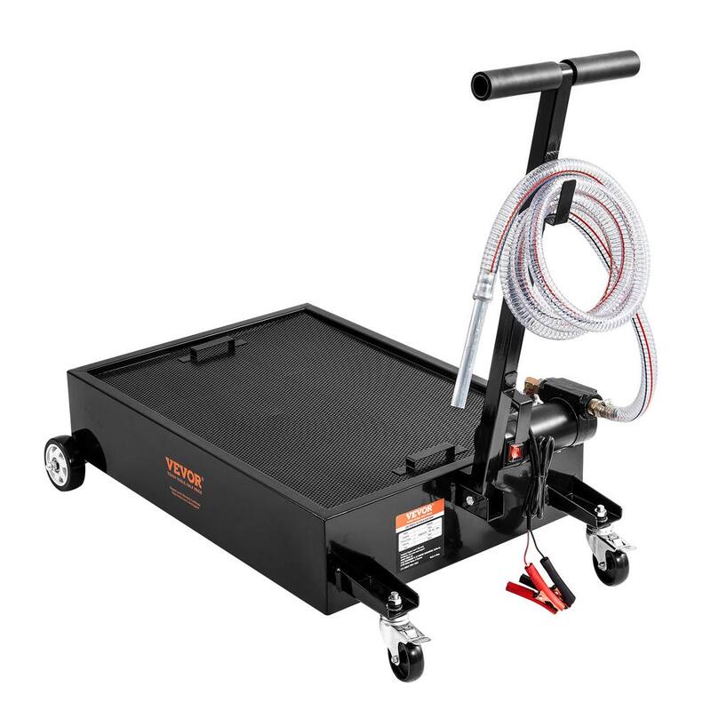 VEVOR 15 Gal. Oil Drain Pan w/180 Watt Electric Pump Oil Change Pan w/8.2 ft. Hose and Folding Handle for Trucks, RVs - DDQCPYPH15GALMBSSV9