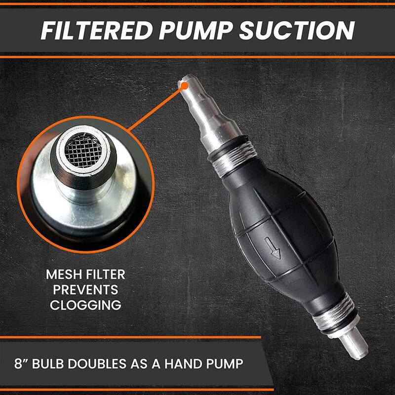 GASTAPPER SiphonPro Fuel Hand Pump for Gas, Oil, Diesel, and Water with 9' Hose - GTP-APA-SphPro-MultiSize