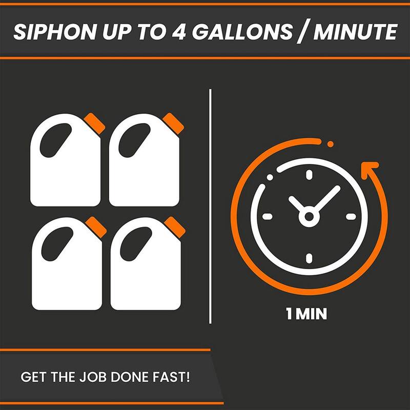 GASTAPPER SiphonPro Fuel Hand Pump for Gas, Oil, Diesel, and Water with 9' Hose - GTP-APA-SphPro-MultiSize