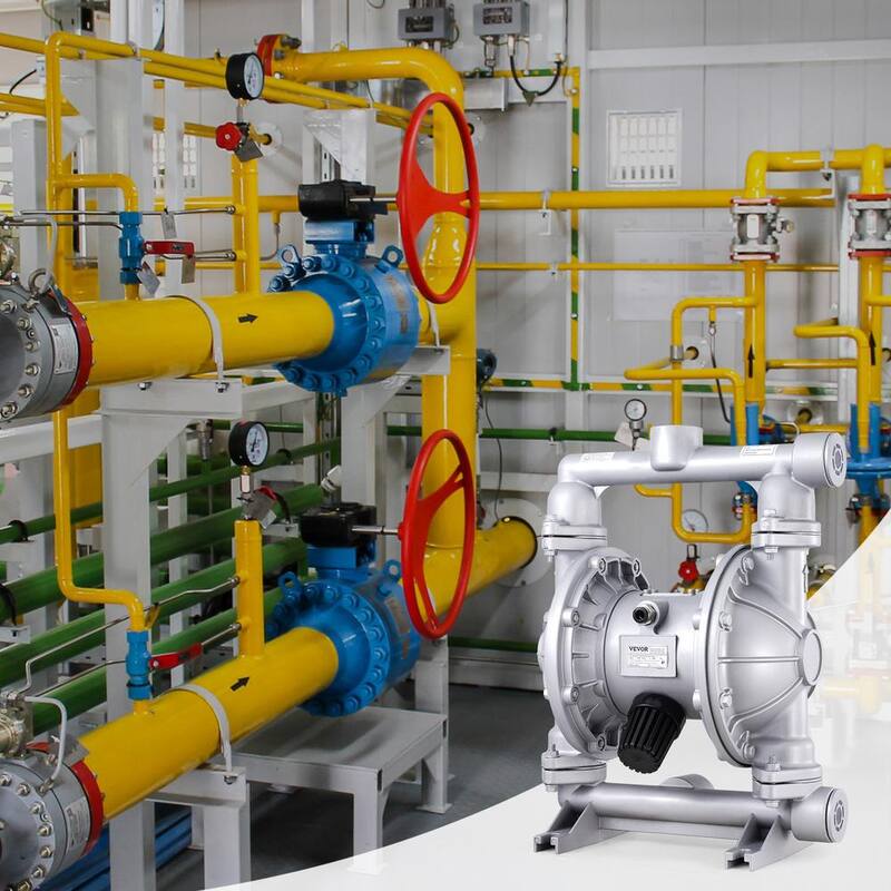 VEVOR Air Operated Double Diaphragm Pump, 44GPM, Max 115PSI Air Waste Oil Pneumatic Transfer Pump with 2 Extra Diaphragms - QDSQGMBLHJ15NT76JV0-0730
