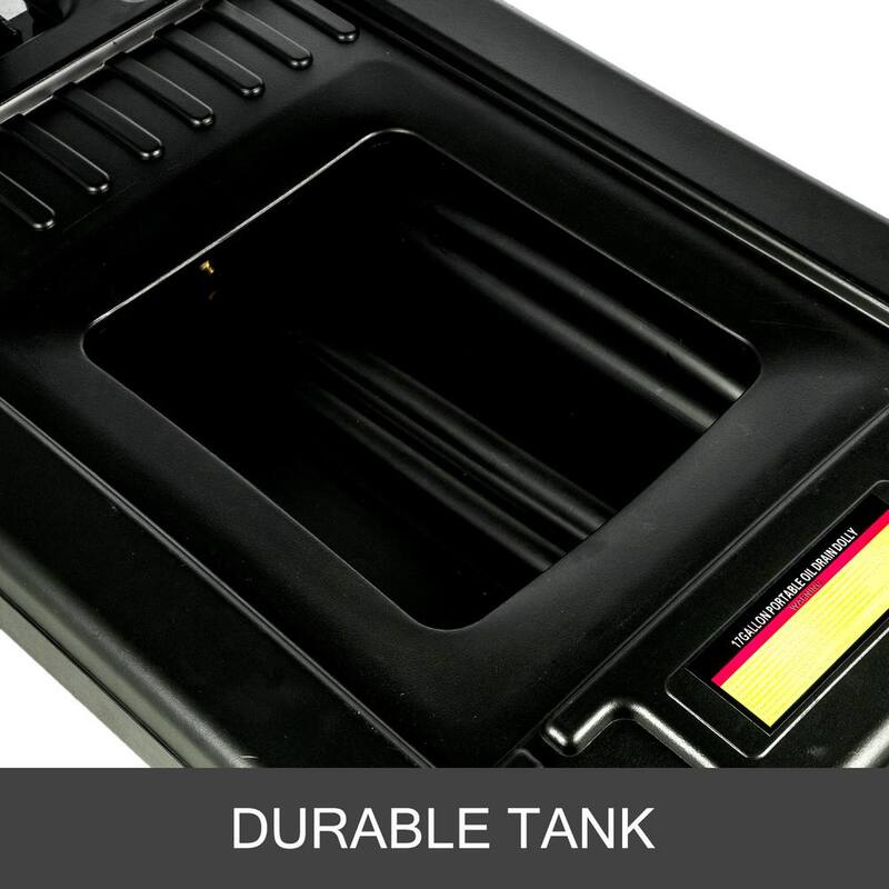 VEVOR Portable Oil Drain Pan with Pump 16.9 Gal. Low Profile Oil Drain Pan with 8 ft. Hose for SUV Car and Trucks - QCPYP17GSYSYLBYC1V0