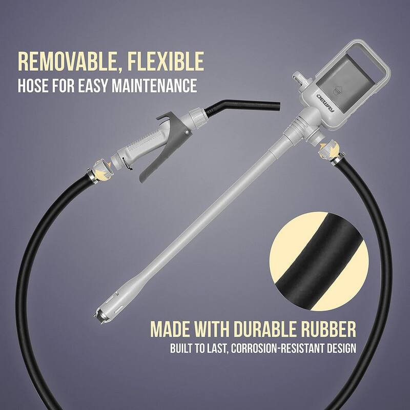 DEWAY Automatic Fuel Transfer Pump W/Rubber Hose and Nozzle for Flow Control and Stop, Fits All Cans - WAYPUMP14