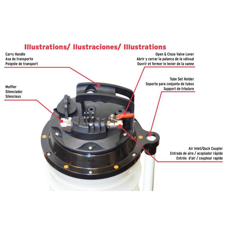 JohnDow Industries 2.7 Gal. Pneumatic Air Operated Fluid Evacuator/Extractor - JDI-277EV