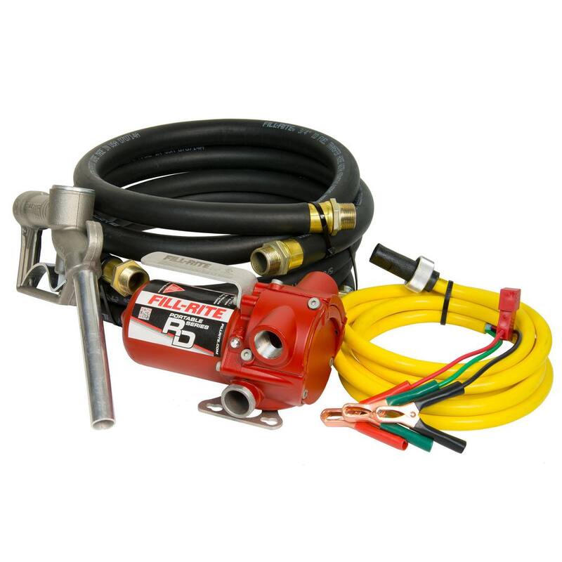 FILL-RITE 12-Volt 12 GPM 1/6 HP Portable Fuel Transfer Pump with Standard Accessories - RD1212NH