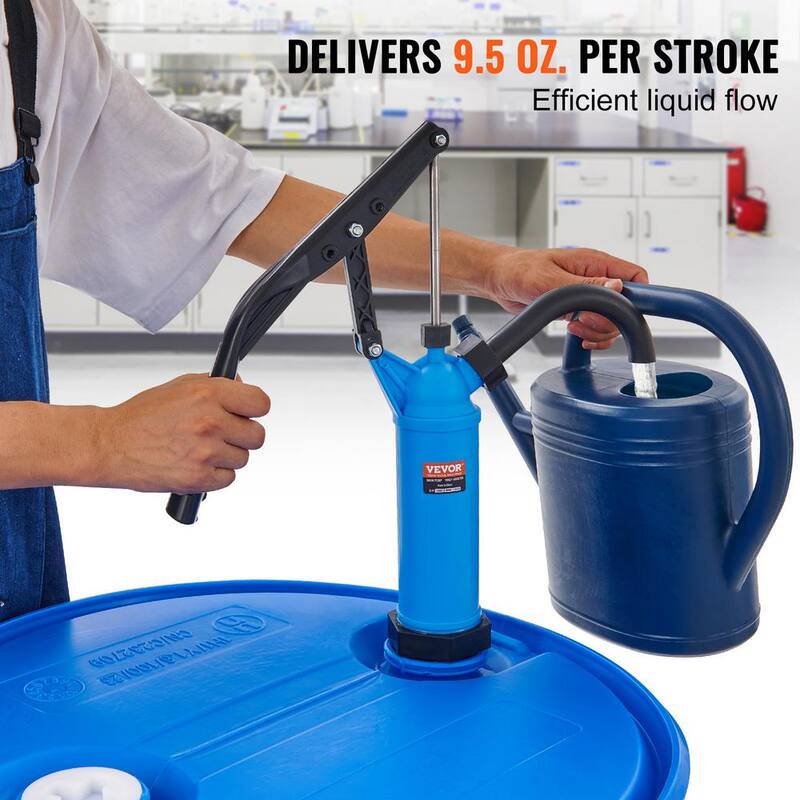 VEVOR 5 gal. - 55 gal. Drum Pump Lever-Action Barrel Pump with 3-Section Suction Tube Assembly and Hose - SDTBSYPP10555ASKQV0