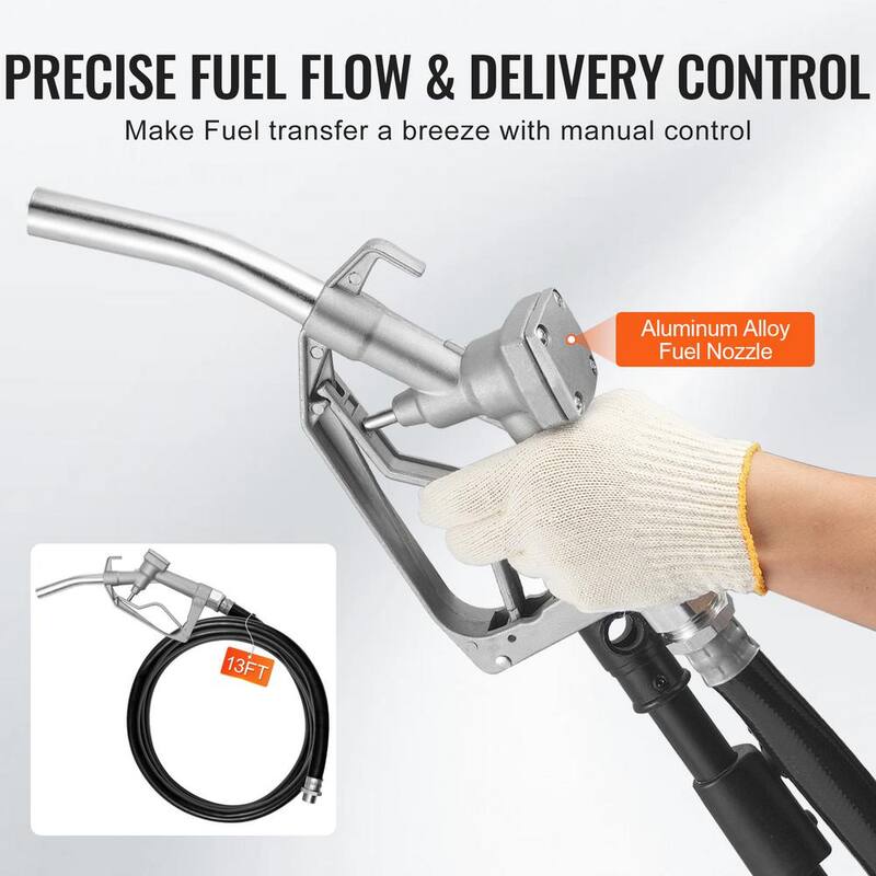 VEVOR Fuel Transfer Pump 5.3 GPM 1/10 HP Portable Electric Diesel Transfer Pump for Gasoline Diesel Kerosene Methanol Blends - FBBMG37GPM11Y1A3HV9