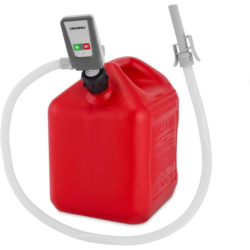 DEWAY Automatic Fuel Transfer Pump with Auto-Stop, 3 Cans Adapters, Battery Powered or DC 12V Cable - WAYPUMP18