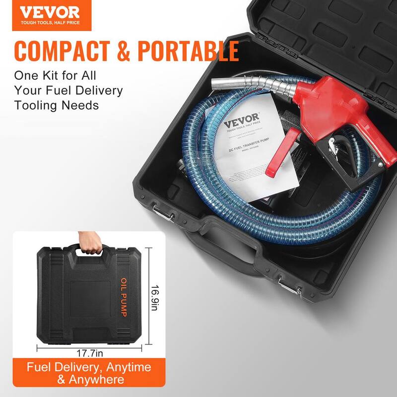 VEVOR Fuel Transfer Pump 10 GPM 1/4 HP Portable Electric Diesel Transfer Pump for Diesel Kerosene Transformer Fuel - CYBMG10GPM147B515V9