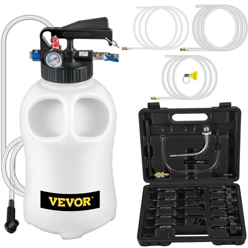 VEVOR Transmission Fluid Pump 2-Way Automatic Oil Liquid Extractor Tool Set 10 Liter with (14-Pieces) ATF Filler Adapters - QCBSX10L14ATFBDV9V0