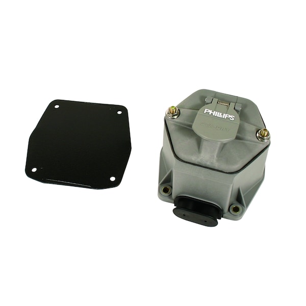 Phillips Socketbreaker, 7-Way, Sta-Dry, 28 Pin, 3-1/2 Deep Single Nose Box, Solid Pins, Stainless Hinge Pin - 16-77029-28