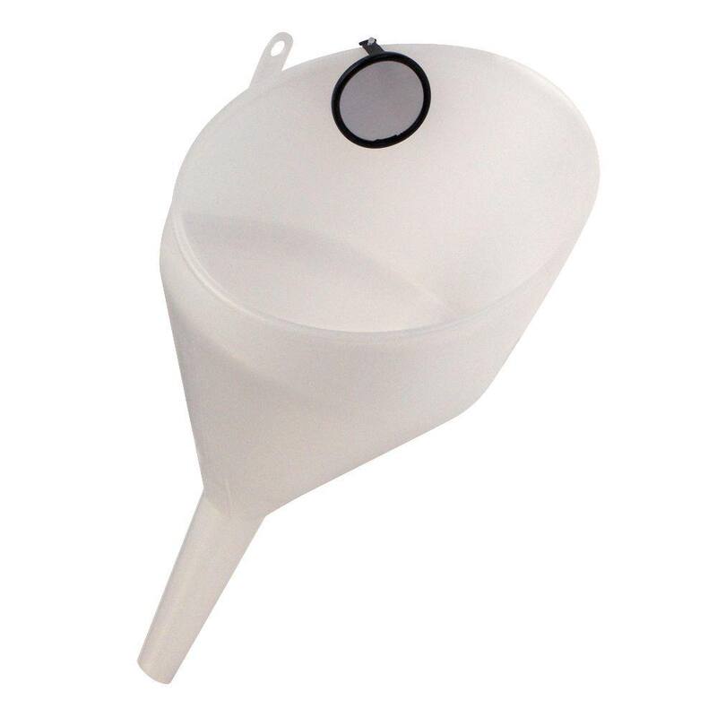 Funnel King Extra Heavy Duty Polyethylene 120 Oz. Side Fill Funnel in White - 90080