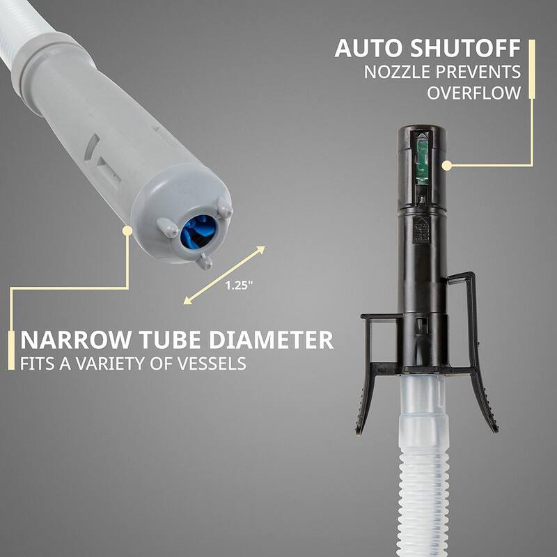 DEWAY Plastic Automatic Fuel Transfer Pump Siphon with Auto-Stop Battery Powered 35 in. Hose 307 Oz. Per Minute - WAYPUMP09