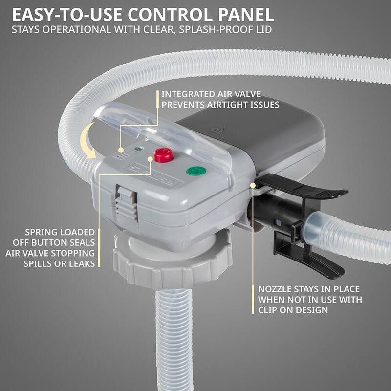 DEWAY Plastic Automatic Fuel Transfer Pump Siphon with Auto-Stop Battery Powered 35 in. Hose 307 Oz. Per Minute - WAYPUMP09
