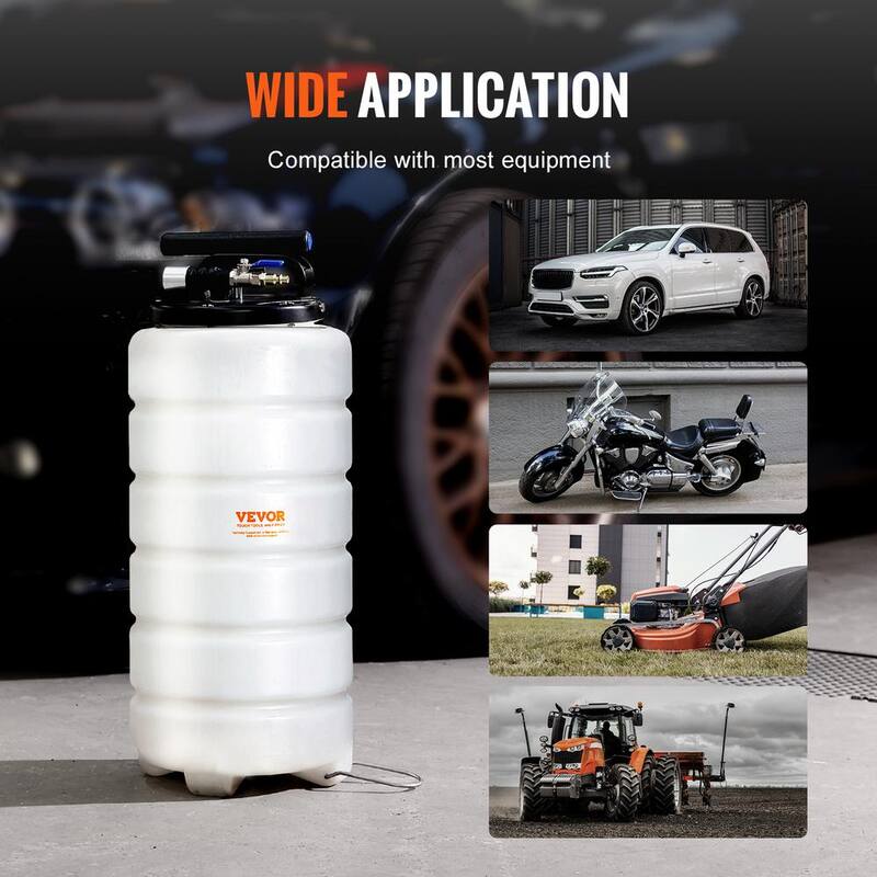 VEVOR Fluid Extractor, 1.74 gal. (6.5 Liters), Pneumatic Oil Changer Vacuum Fluid Extractor with Dipstick and Suction Hose - SDCYQ15LQD20CAED3V0-802