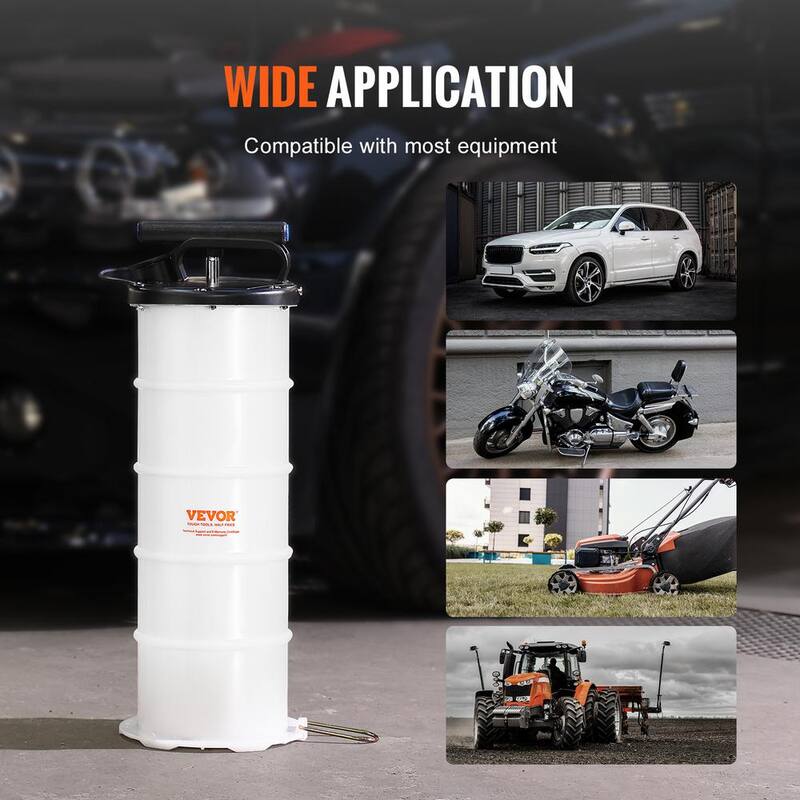 VEVOR Fluid Extractor, 1.74 gal. (6.5 Liters), Manual Hand-Operated Oil Changer Vacuum Fluid Extractor with Dipstick and Hose - SDCYQ7LSD6128GIHSV0-802
