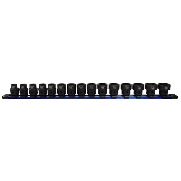 Astro Pneumatic 1/2" Drive Nano Impact Sockets, Metric, 15 pcs., 1/2", Metric - 78215