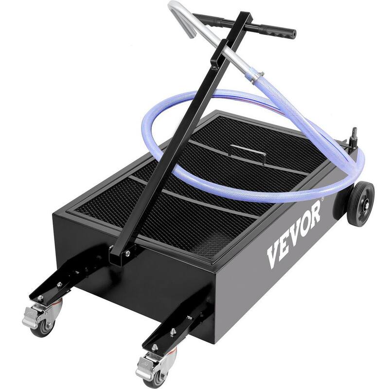 VEVOR Oil Drain Pan 25 Gal. Steel Low Profile Oil Change Tank Foldable Hand with Electric Pump Hose Swivel Casters for Car SUV - QCPYP25JLDDYLBYC1V0
