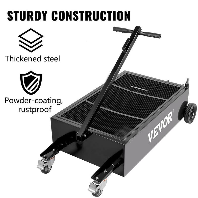 VEVOR Oil Drain Pan 25 Gal. Steel Low Profile Oil Change Tank Foldable Hand with Electric Pump Hose Swivel Casters for Car SUV - QCPYP25JLDDYLBYC1V0