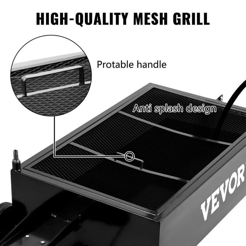 VEVOR Oil Drain Pan 25 Gal. Steel Low Profile Oil Change Tank Foldable Hand with Electric Pump Hose Swivel Casters for Car SUV - QCPYP25JLDDYLBYC1V0