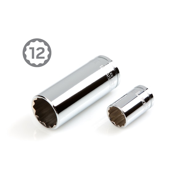 Tekton 3/8 Inch Drive 12-Point Socket and Ratchet Set, 46-Piece (5/16-3/4 in., 8-19 mm) - SKT15302
