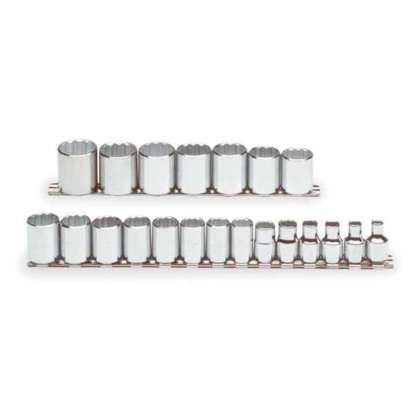 Proto 3/8" Drive Socket Set Metric 21 Pieces 6 mm to 26 mm , Full Polish - J52215