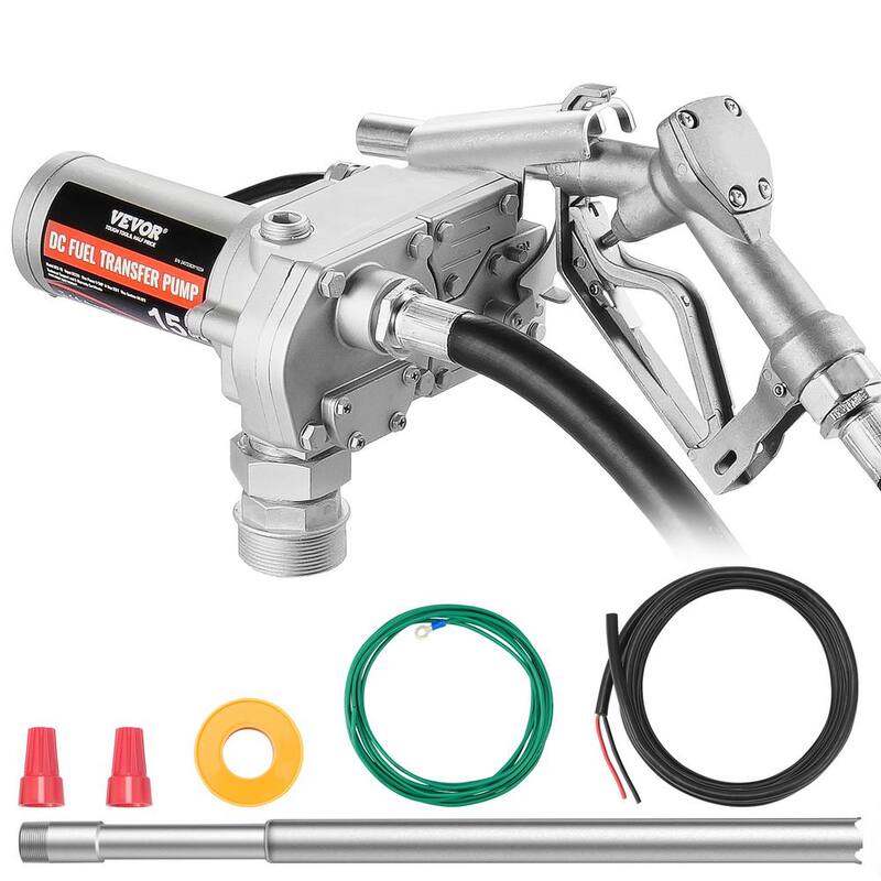 VEVOR Fuel Transfer Pump 15GPM 1/5 HP Gear-Type Electric Diesel Transfer Pump Auto Shut-Off Fuel Nozzle Inlet & Outlet Hose - FBBMG15GPM157Y234V9