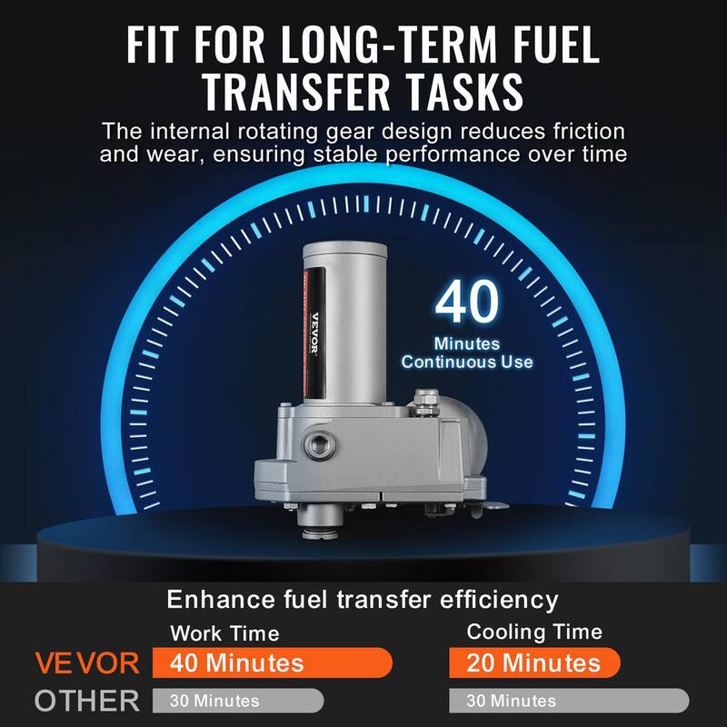 VEVOR Fuel Transfer Pump 15GPM 1/5 HP Gear-Type Electric Diesel Transfer Pump Auto Shut-Off Fuel Nozzle Inlet & Outlet Hose - FBBMG15GPM157Y234V9