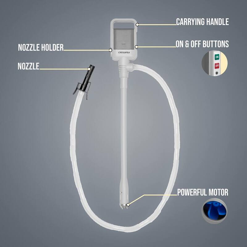 DEWAY Automatic Fuel Transfer Pump with Clip Nozzle for Flow Control and Stop, Fits All Cans - WAYPUMP15