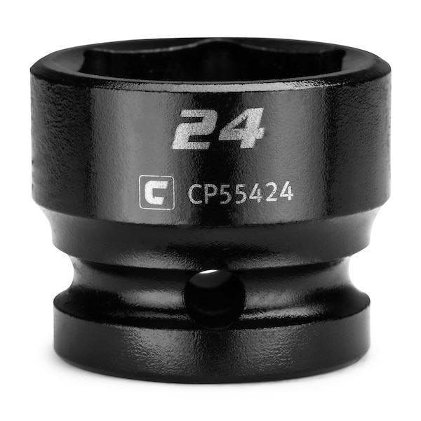 Capri Tools 1/2 in Drive 24 mm 6-Point Metric Stubby Impact Socket - CP55424