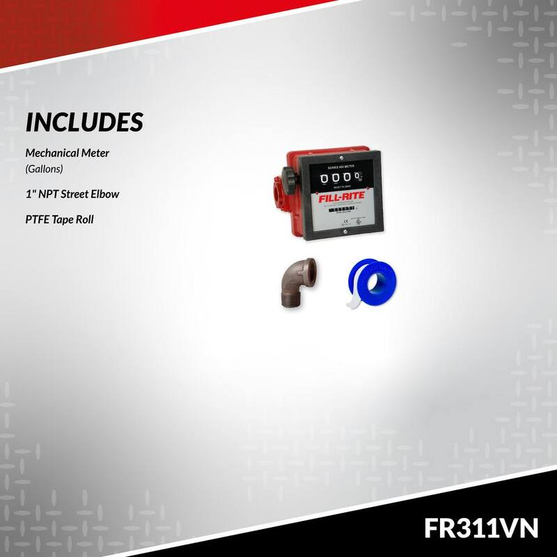 FILL-RITE 230-Volt 3/4 HP 35 GPM Fuel Transfer Pump with Mechanical Meter - FR311VN