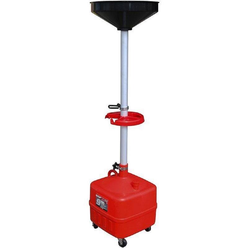 RANGER RD-9G Upright Portable Oil and Waste Fluid Lift Drain, 9 Gal. Capacity, Adjustable Height - 5150997