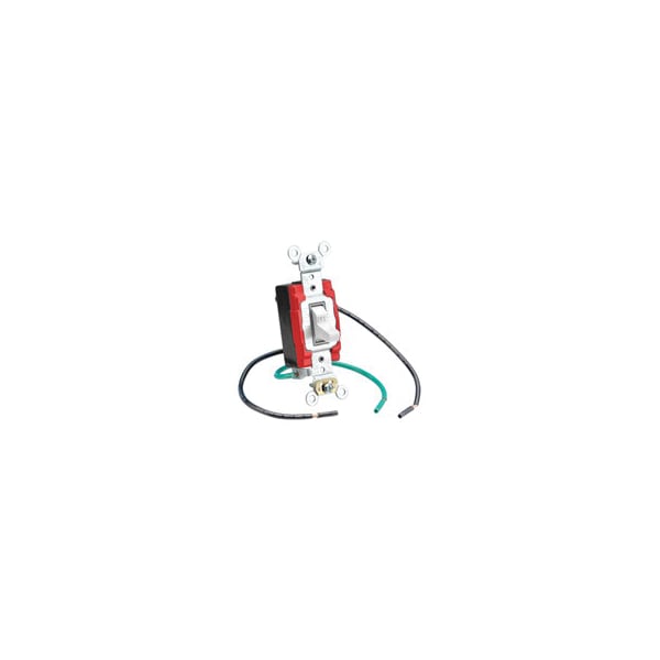 Interruptor basculante Leviton de 20A 120-277V SP TGL SW con plomo blanco - 1243-W.