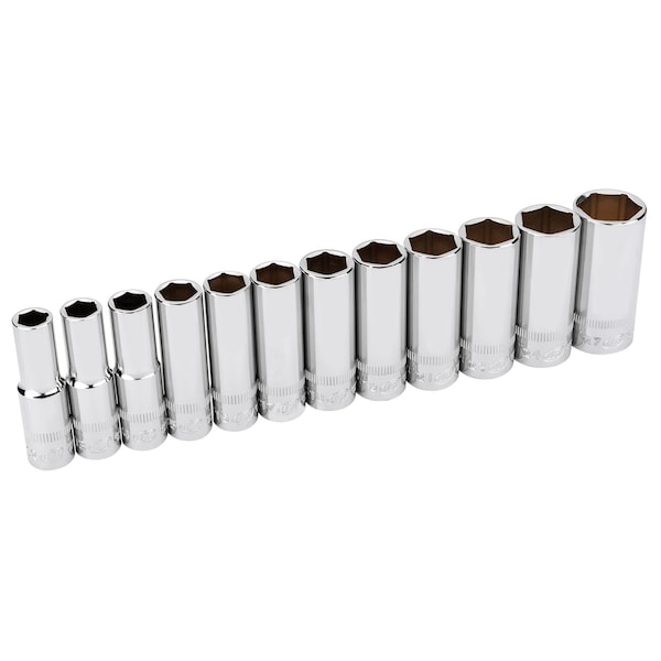 Ingersoll-Rand 12 Piece 1/2 Inch Drive Deep Socket Set - Metric 6-Pt - 752053X