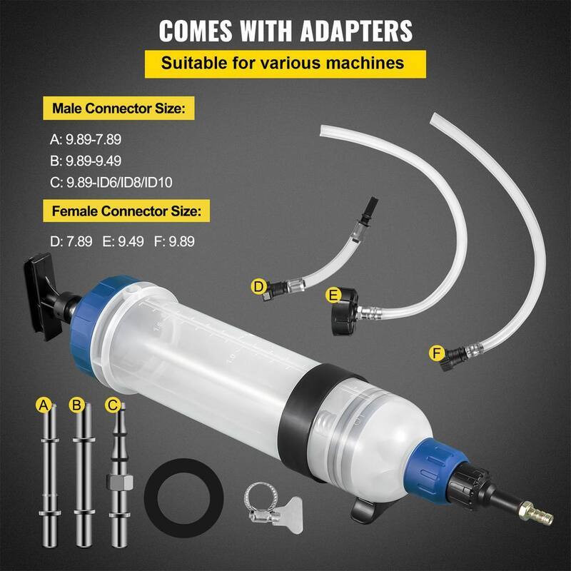 VEVOR Transmission Fluid Pump 0.3 Gal. ABS Automatic Transmission Fluid Pump Tool Set with ATF Filler Adapters - QCBSXCYQP1.5LOMOPV0