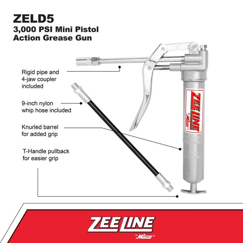 ZEELINE BY MILTON 3,000 Psi Light-Duty Mini Pistol Action Grease Gun - ZELD5