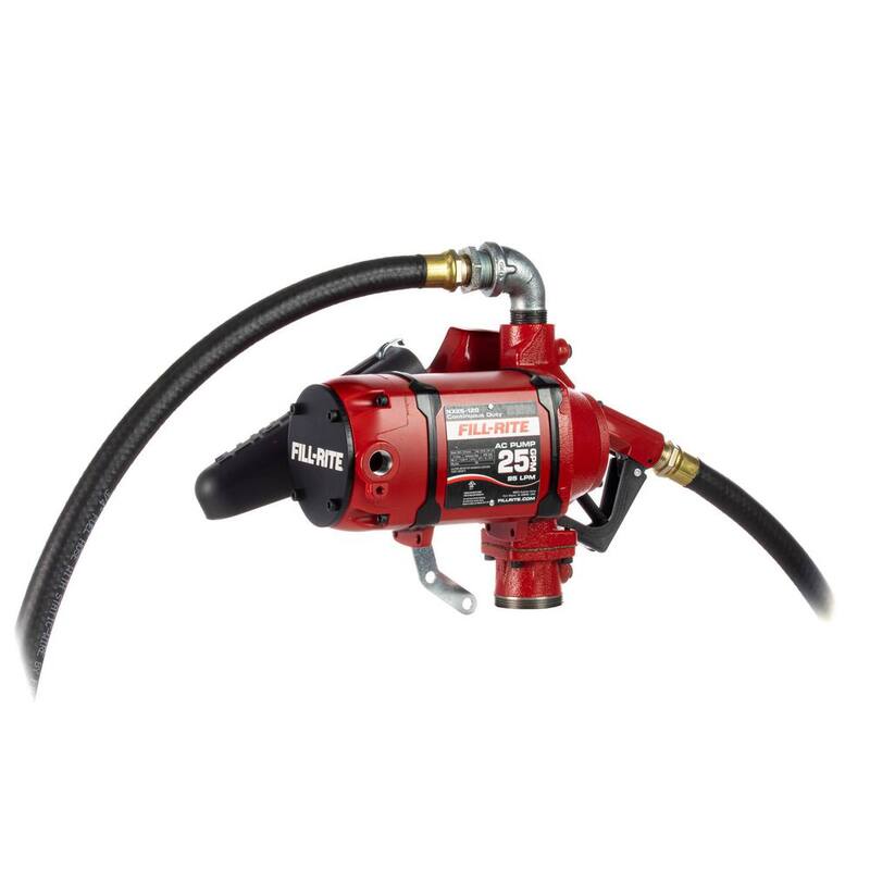 FILL-RITE 120-Volt 25 GPM 1/3 HP Continuous Duty Fuel Transfer Utility Pump with 12 ft. Hose and Unleaded Automatic Nozzle - NX25-120NB-AG